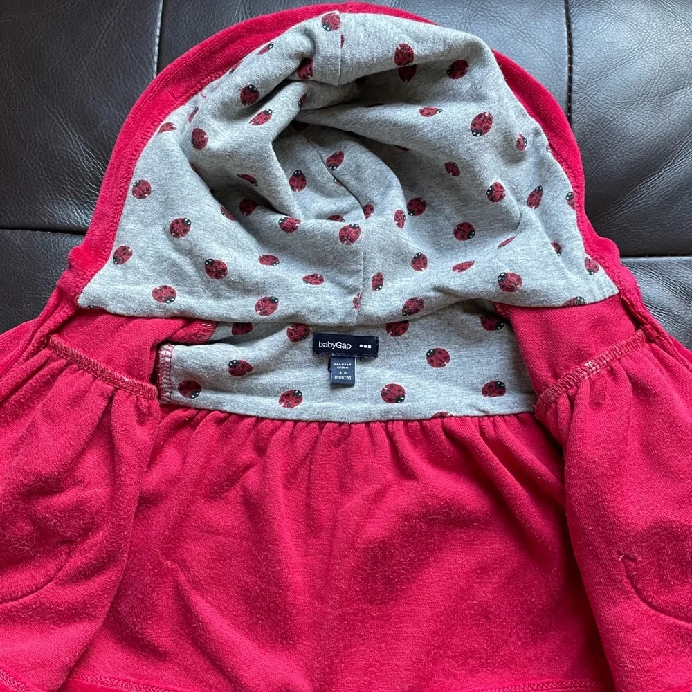 Baby Gap Soft Velour Hoodie with Heart Shapes Pockets
